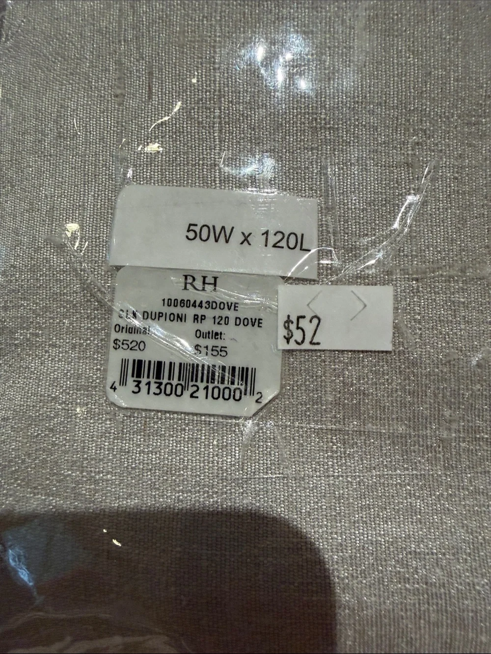 Restoration Hardware 100% Silk Dupioni 2 Pocket Panels - Silvery Dove